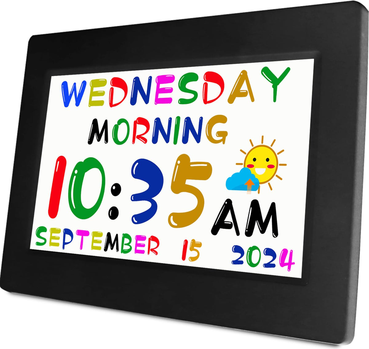 MASSII Digital Teaching Clock Talking Time, 24 Alarms Custom Reminders, Checklist to-Do List, Auto DST & Calendar Display, Sleep Trainer, Easy to Use for Kids Birthday Gift- White with Remote