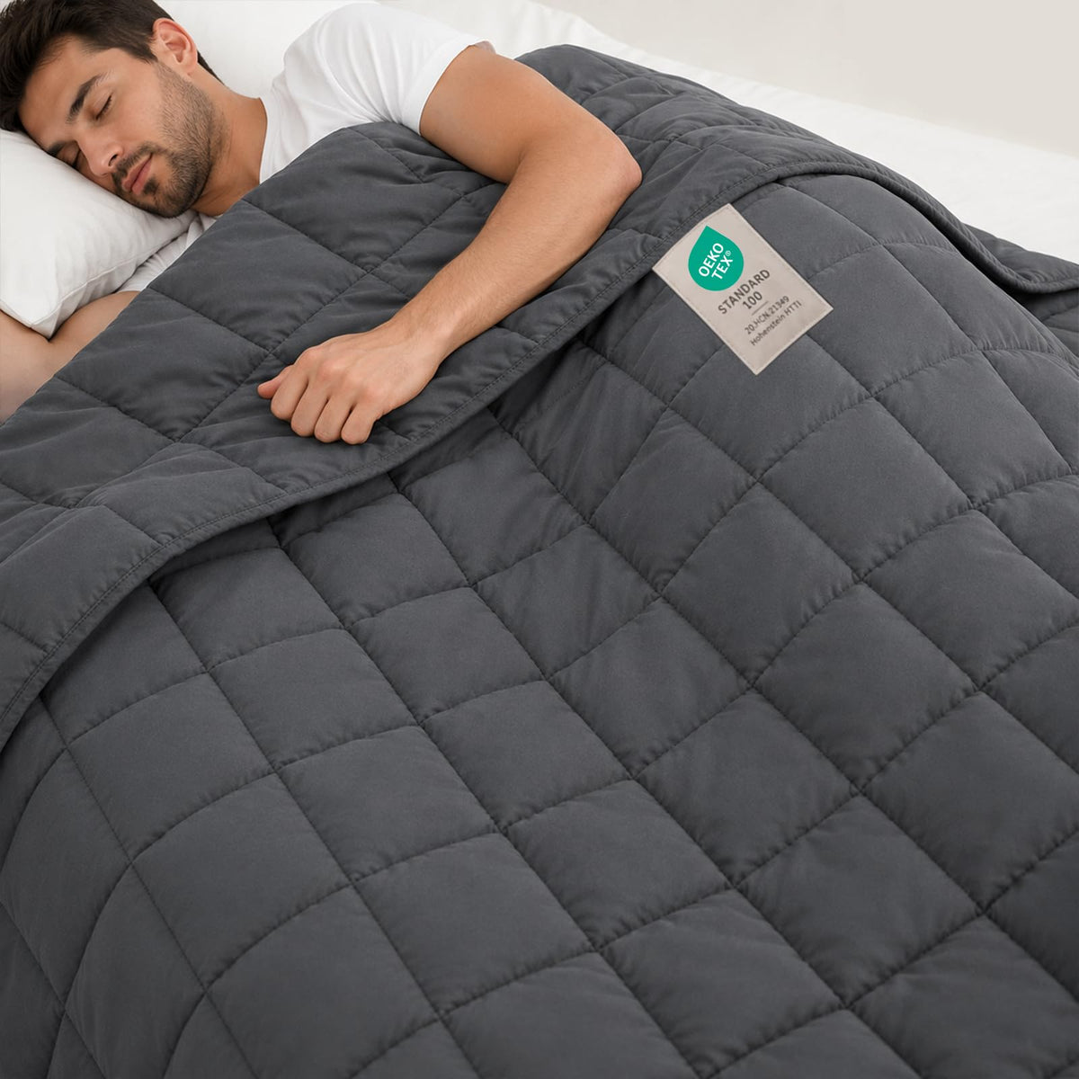 Weighted Blanket for Adults 20lbs, 48"x72", Twin Full Size Cooling Heavy Throw Blanket for 180-220lbs, Microfiber Soft Big Blankets Weighted Comforter, Grey