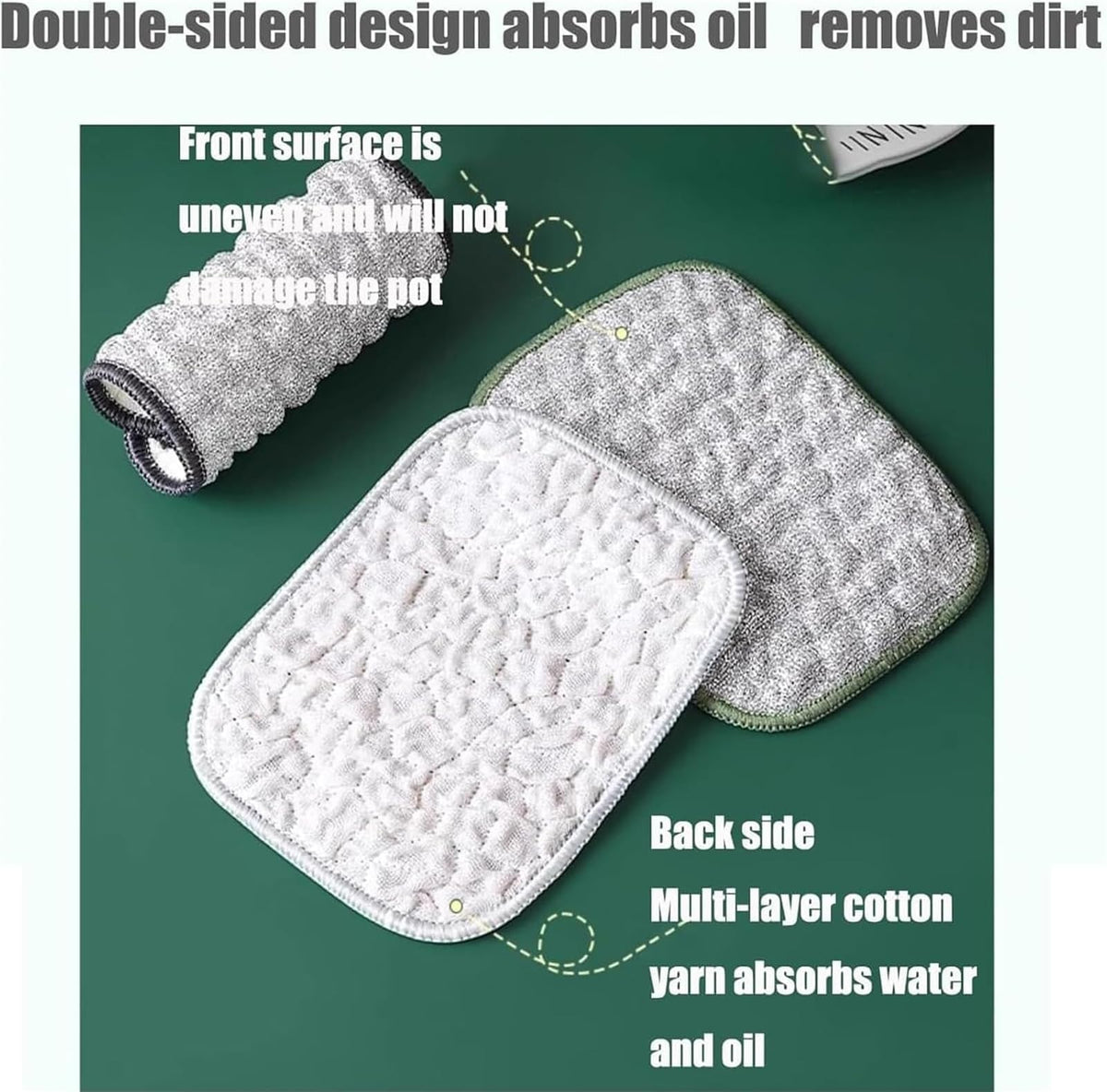 Multipurpose Wire Dishwashing Rags for Wet and Dry, Reusable Wire Miracle Cleaning Cloths, Round Wire Washing Cloth, Non Scratch Wire Dishcloth for Kitchen, Sinks, Pots, Pans (5PCS)