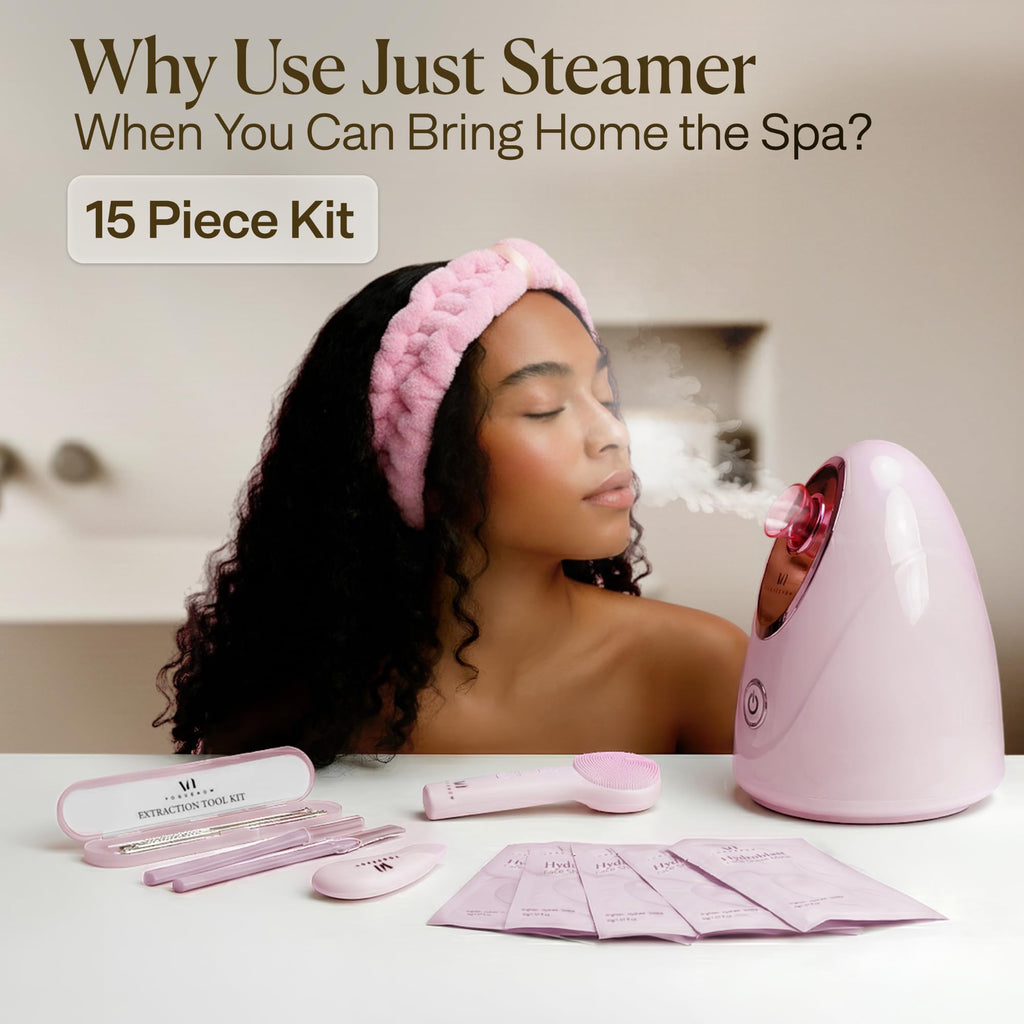 Facial Steamer Spa Kit with 17 Spa Tools for Complete At-Home Facial