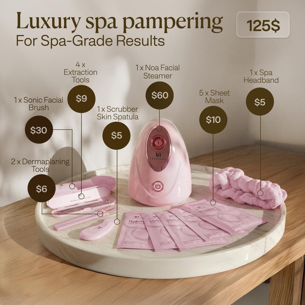 Facial Steamer Spa Kit with 17 Spa Tools for Complete At-Home Facial