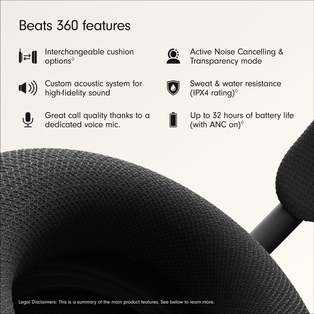 Beats 360 — Over-Ear Headphones with Interchangeable Cushions, Sweat & Water Resistance and Noise Cancellation — Create a Bundle