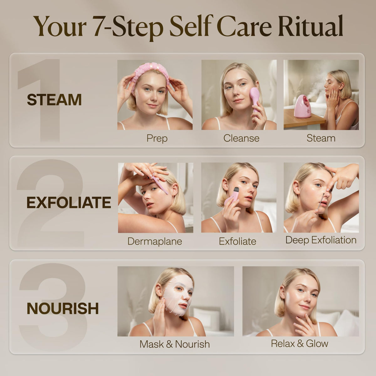 Facial Steamer Spa Kit with 17 Spa Tools for Complete At-Home Facial
