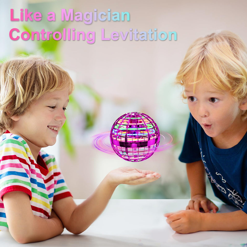 Ivtivfu Flying Orb Ball (Blue, 2026 Upgraded) with Dazzling Lights, Magic Hover Spinner, Cool Boomerang Drone, Floating Cosmic Globe, Kids Toys Gifts for 6 7 8 9 10 Year Old Boys Girls