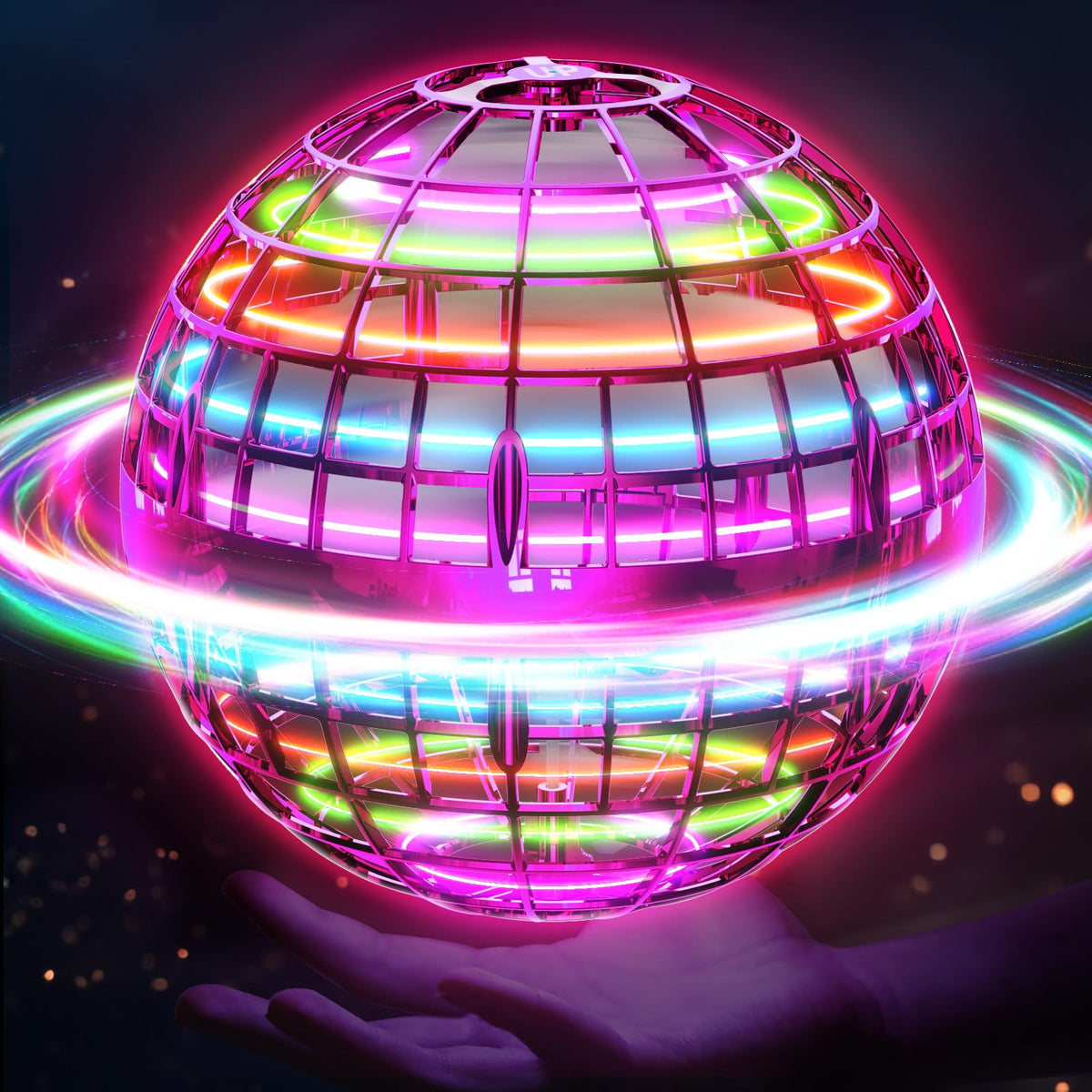 Ivtivfu Flying Orb Ball (Blue, 2026 Upgraded) with Dazzling Lights, Magic Hover Spinner, Cool Boomerang Drone, Floating Cosmic Globe, Kids Toys Gifts for 6 7 8 9 10 Year Old Boys Girls