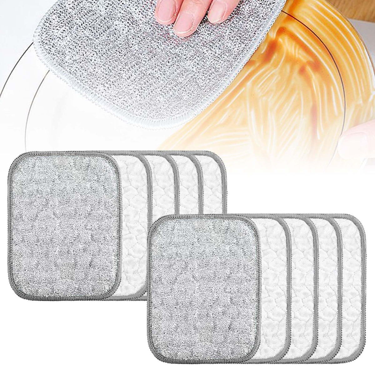 Multipurpose Wire Dishwashing Rags for Wet and Dry, Reusable Wire Miracle Cleaning Cloths, Round Wire Washing Cloth, Non Scratch Wire Dishcloth for Kitchen, Sinks, Pots, Pans (5PCS)