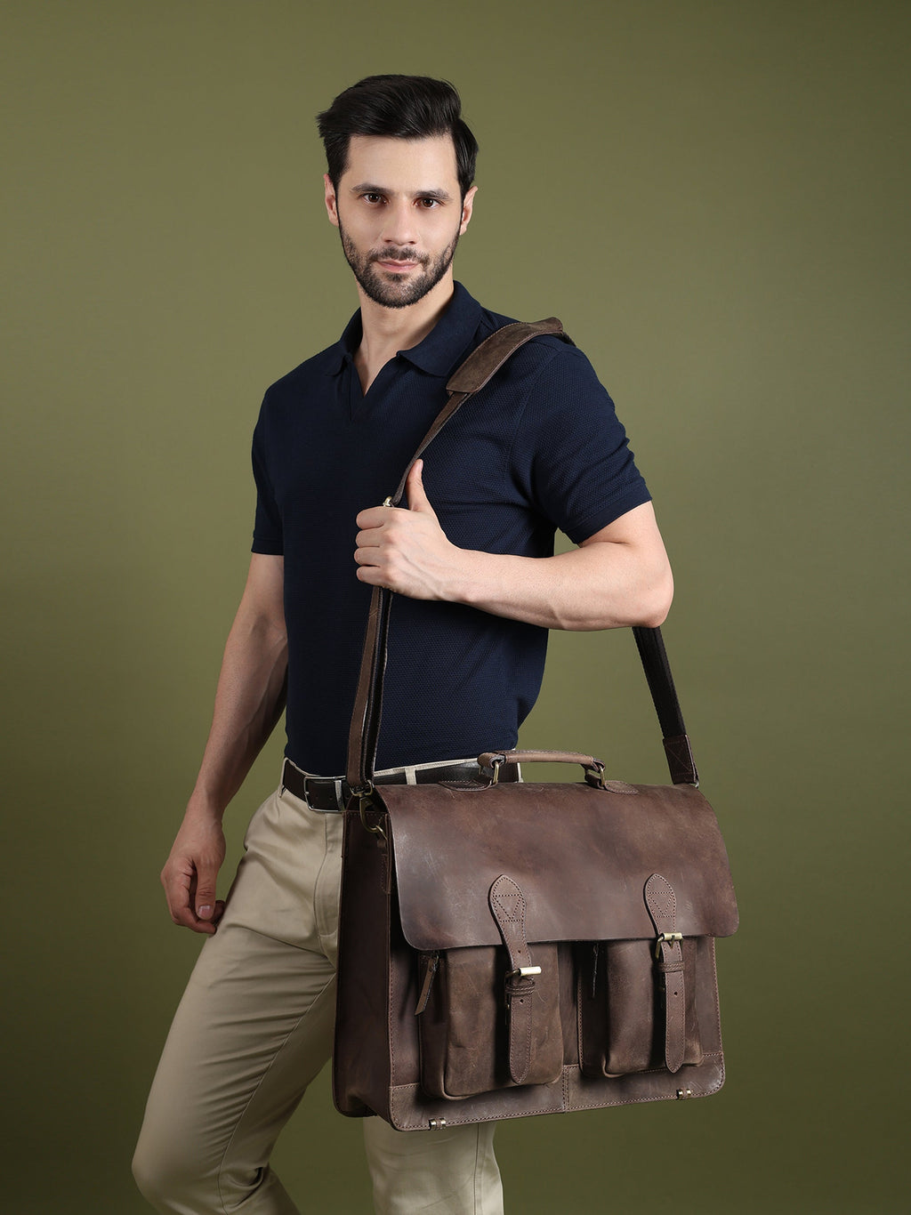Buffalo Leather Messenger Bag